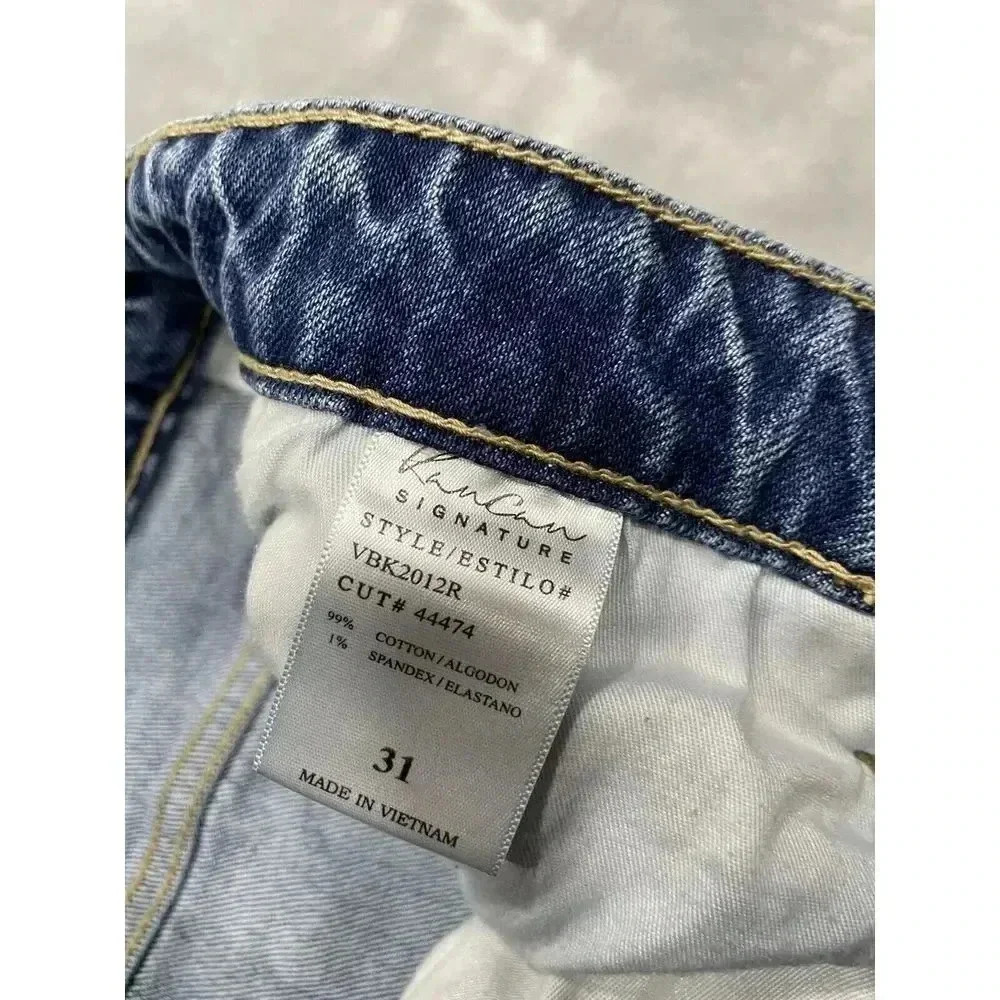 KanCan Jeans Womens 31 Blue 90s Straight Leg Distressed Medium Wash Denim Pocket - Picture 8 of 9